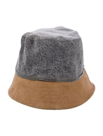 Pre-owned Brunello Cucinelli Cotton Bucket Hat W/tags In Gray