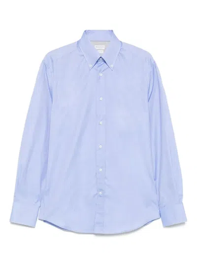 Brunello Cucinelli Cotton Button-down Shirt In Blue