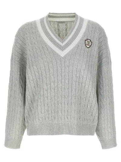 BRUNELLO CUCINELLI BRUNELLO CUCINELLI COTTON CABLE KNIT SWEATER