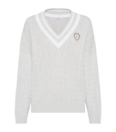 BRUNELLO CUCINELLI COTTON CABLE-KNIT SWEATER