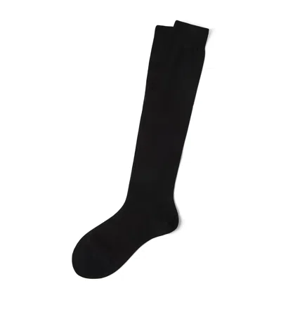 Brunello Cucinelli Cotton Calf-length Socks In Black