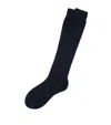Brunello Cucinelli Cotton Calf-length Socks In Blue