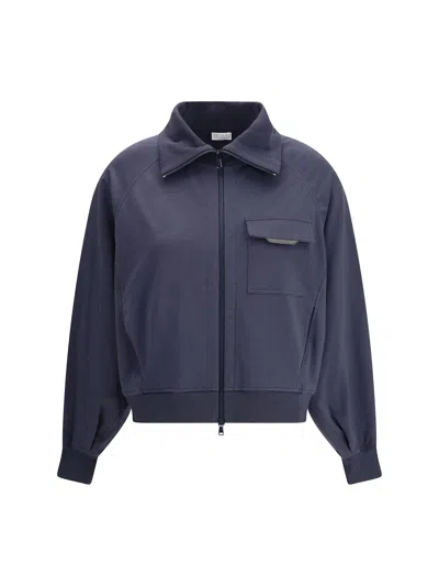 Brunello Cucinelli Cotton Cardigan In Blue
