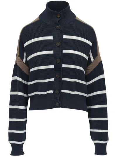 Brunello Cucinelli Cotton Cardigan In Blue