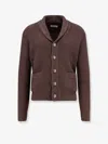 Brunello Cucinelli English Ribbed Knit Cardigan In Brown