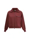 Brunello Cucinelli Shiny Flap Detail Sweatshirt Bordeaux In Burgundy