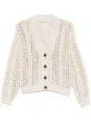 Brunello Cucinelli Sequin-detail Open-knit Cardigan In Nude & Neutrals
