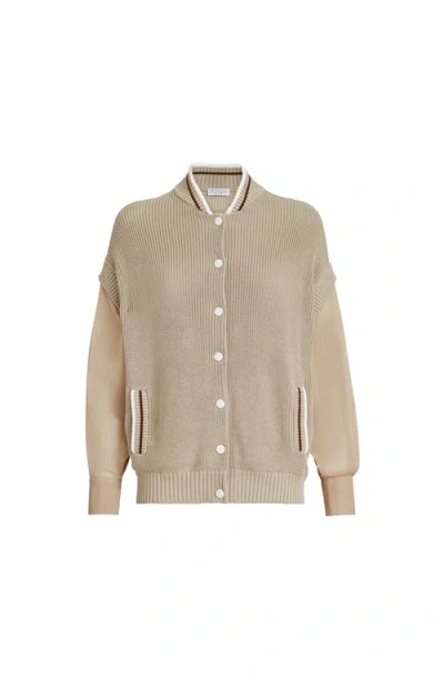 Brunello Cucinelli Cotton Cardigan In Sand