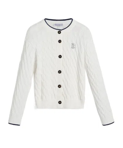 Brunello Cucinelli Cotton Cardigan In White