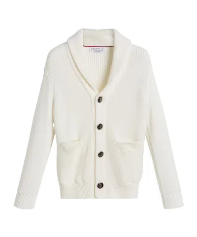 Brunello Cucinelli Cotton Cardigan In White
