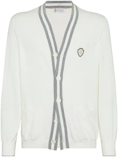 Brunello Cucinelli Men Cotton Cardigan In Multi