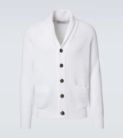 Brunello Cucinelli Cotton Cardigan In White