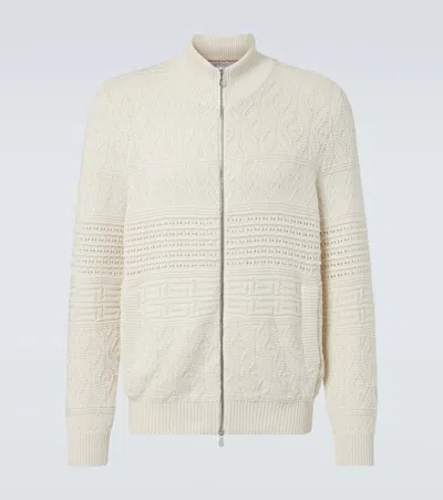 Brunello Cucinelli Cotton Cardigan In White