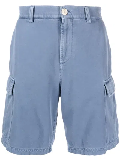 Brunello Cucinelli Cotton Cargo Shorts In Blau