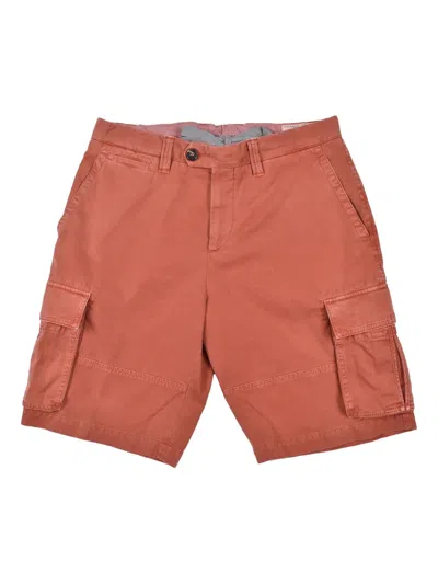 Brunello Cucinelli Cotton Cargo Shorts In Orange