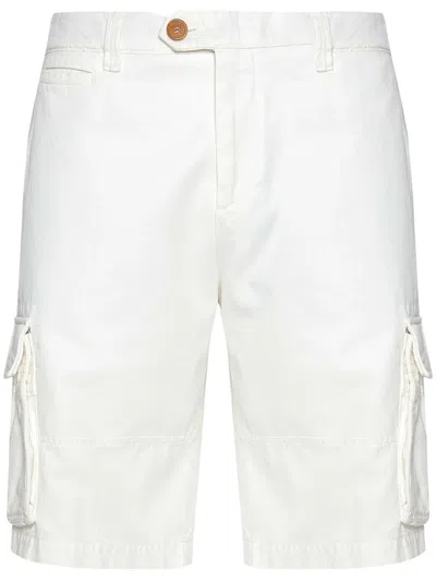 Brunello Cucinelli Cotton Cargo Shorts In White