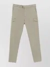 Brunello Cucinelli Cotton Cargo Trousers With Side And Back Pockets In Neutral