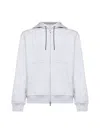 Brunello Cucinelli Cotton, Cashmere And Silk Fleece Zipped Topwear In Pearl