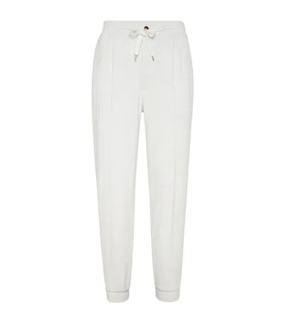 BRUNELLO CUCINELLI COTTON-CASHMERE-BLEND CRÊTE SWEATPANTS