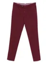 Brunello Cucinelli Cotton Chino Trousers In Burgundy