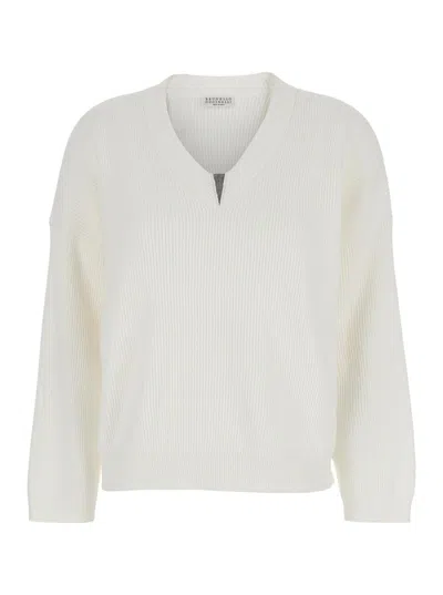Brunello Cucinelli Cotton Clothing Sweaters In White