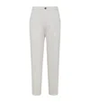Brunello Cucinelli Cotton Corduroy Leisure Fit Trousers In White