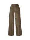 Brunello Cucinelli Women Fluid Corduroy Sartorial Track Trousers With Jewellery In Brown