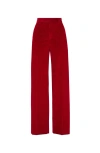 Brunello Cucinelli Cotton Corduroy Loose Trousers With Monili In Red