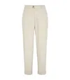 Brunello Cucinelli Garment-dyed Corduroy Trousers In White