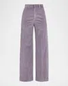 Brunello Cucinelli Cotton Corduroy Sartorial Trousers With Monili Trim In Purple