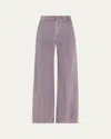 Brunello Cucinelli Cotton Corduroy Sartorial Trousers With Monili Trim In Purple