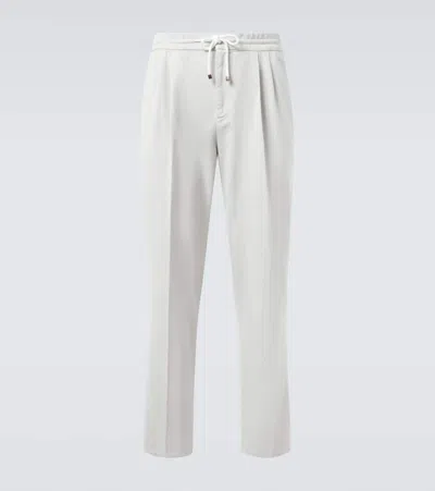 Brunello Cucinelli Cotton Corduroy Slim Pants In White
