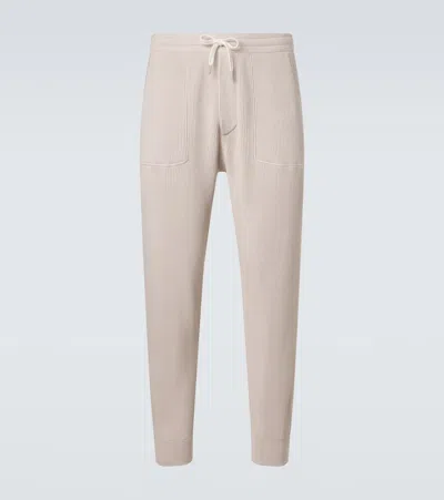 Brunello Cucinelli Cotton Corduroy Sweatpants In Neutral