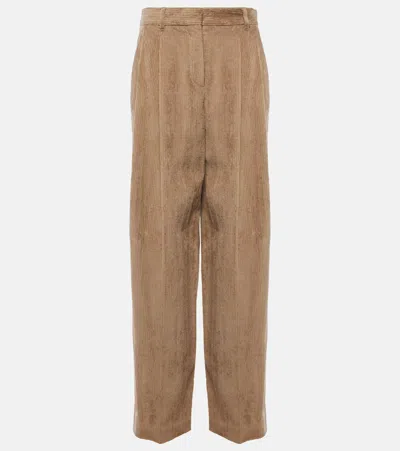 Brunello Cucinelli Weite Hose Aus Baumwoll-cord In Braun