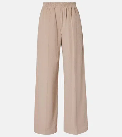 Brunello Cucinelli Cotton Corduroy Wide-leg Pants In Brown
