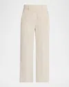 Brunello Cucinelli Cotton Corduroy Wide-leg Trousers With Monili In Neutral