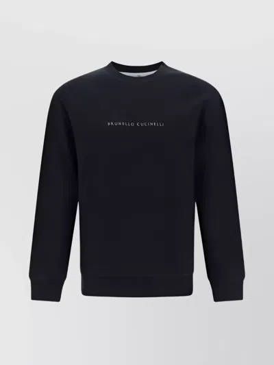 Brunello Cucinelli Cotton Crew Neck Sweatshirt In Black