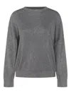 Brunello Cucinelli Cotton Crewneck Sweater In Gray