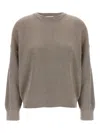 Brunello Cucinelli Ribbed Crewneck Cotton Sweater With Dropped Shoulders