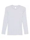 Brunello Cucinelli Crewneck Cotton Sweater With Back Keyhole Detail