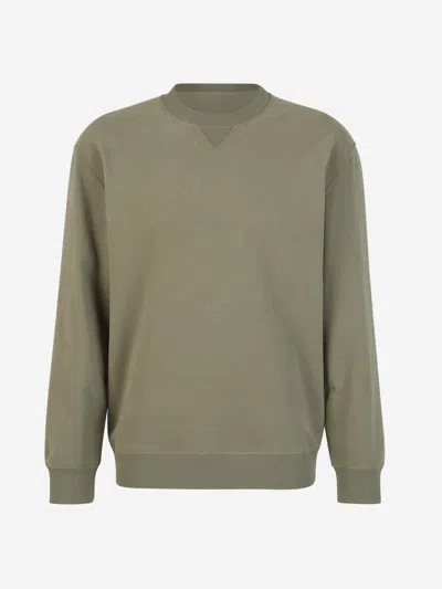 Brunello Cucinelli Cotton Crewneck Sweatshirt In Military Green