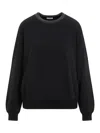 Brunello Cucinelli Black Cotton Crewneck Sweatshirt In Negro
