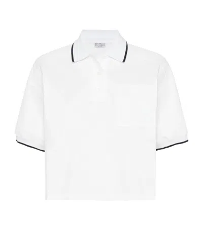 BRUNELLO CUCINELLI COTTON CROPPED POLO SHIRT