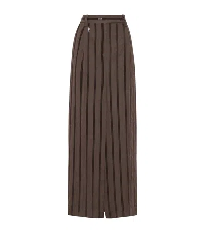 Brunello Cucinelli Cotton Dazzling-detail Sartorial Maxi Skirt In Brown