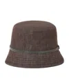 Brunello Cucinelli Cotton Bucket Hat Contrast Band In Brown