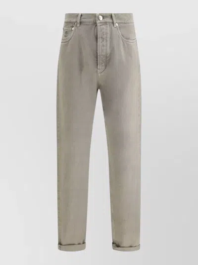 Brunello Cucinelli Cotton Denim Jeans Five Pocket Style In Gray