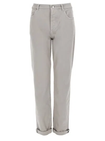 Brunello Cucinelli Cotton Denim Jeans In Gray