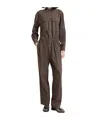 Brunello Cucinelli Lightweight No-fade Denim Jumpsuit In Brown