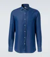 Brunello Cucinelli Cotton Denim Shirt In Blue