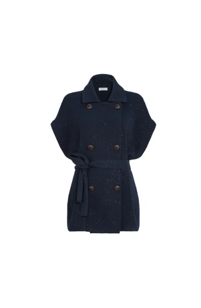 Brunello Cucinelli Cotton Diamond Yarn Vest In Black